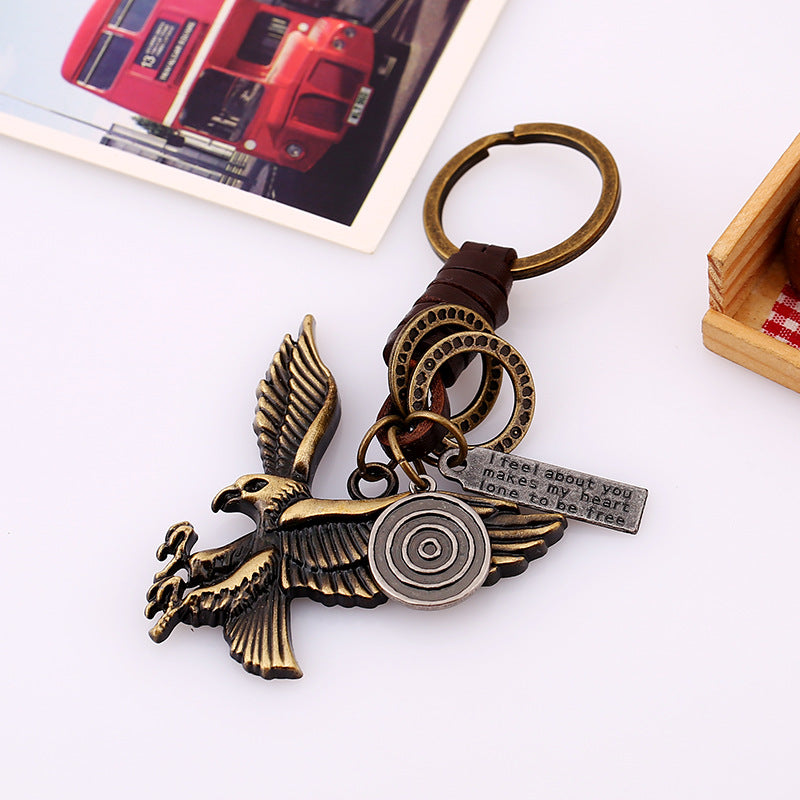 Wholesale Alloy Bronze Eagle Keychain